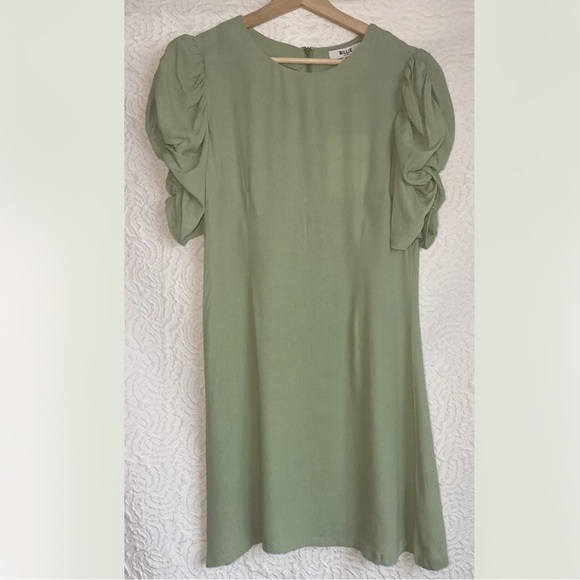 BILLIE The Label Revolve Helena Mini Dress Women’s Sage Green Puff Sleeves - Picture 8 of 16